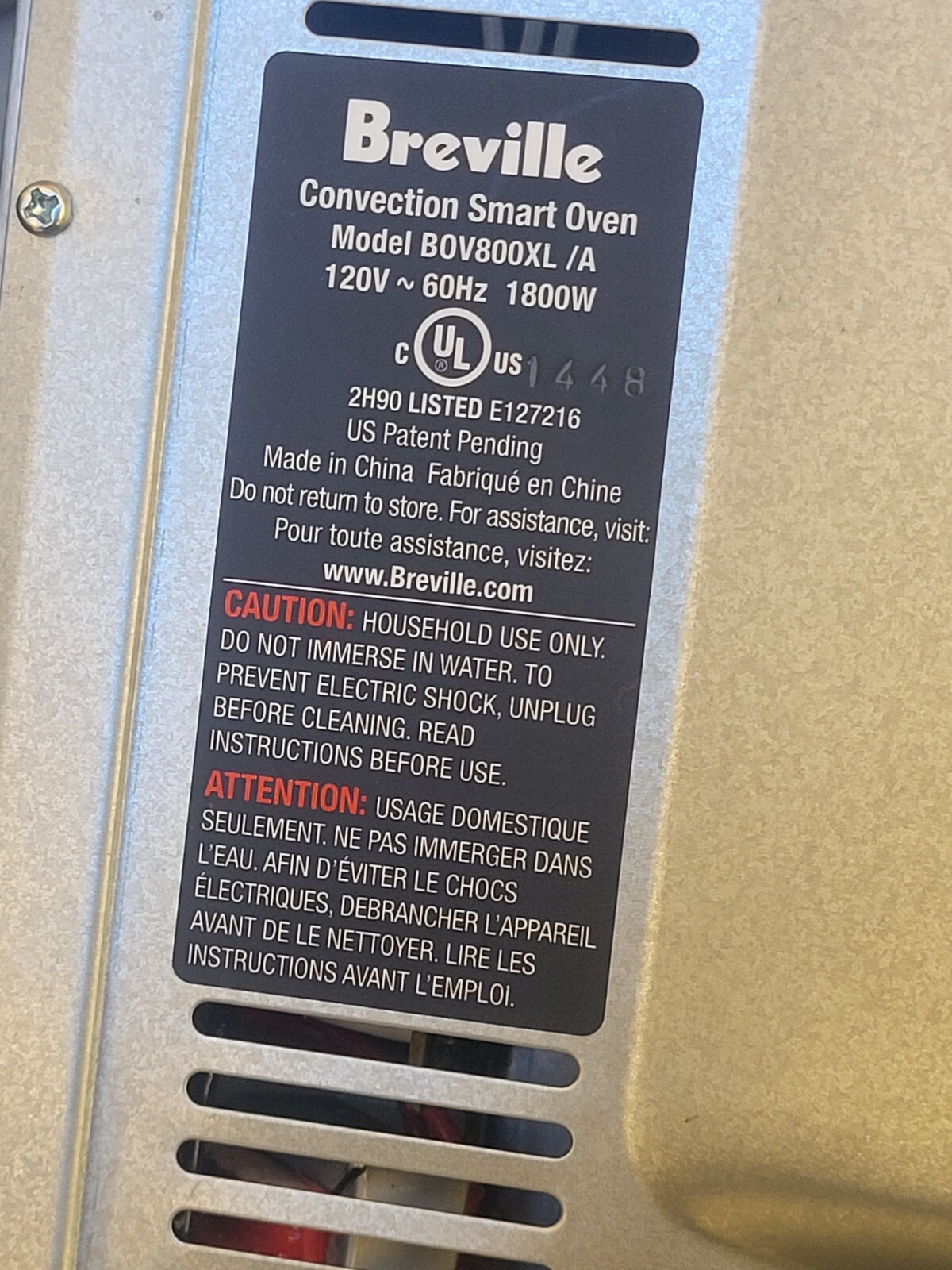 Breville BOV800XL S/S Smart Oven 1800Watt Convection Toaster/Pizza