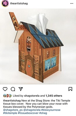 Josh Agle SHAG Tiki Temple Tissue Box ⭐️ SOLD OUT ⭐️ RARE