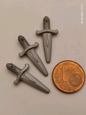 Playmobil  3 x Dolch Pirat Silber  2,6cm w.Abb. Ersatz Zub./ Neu u.unbenutzt ! B