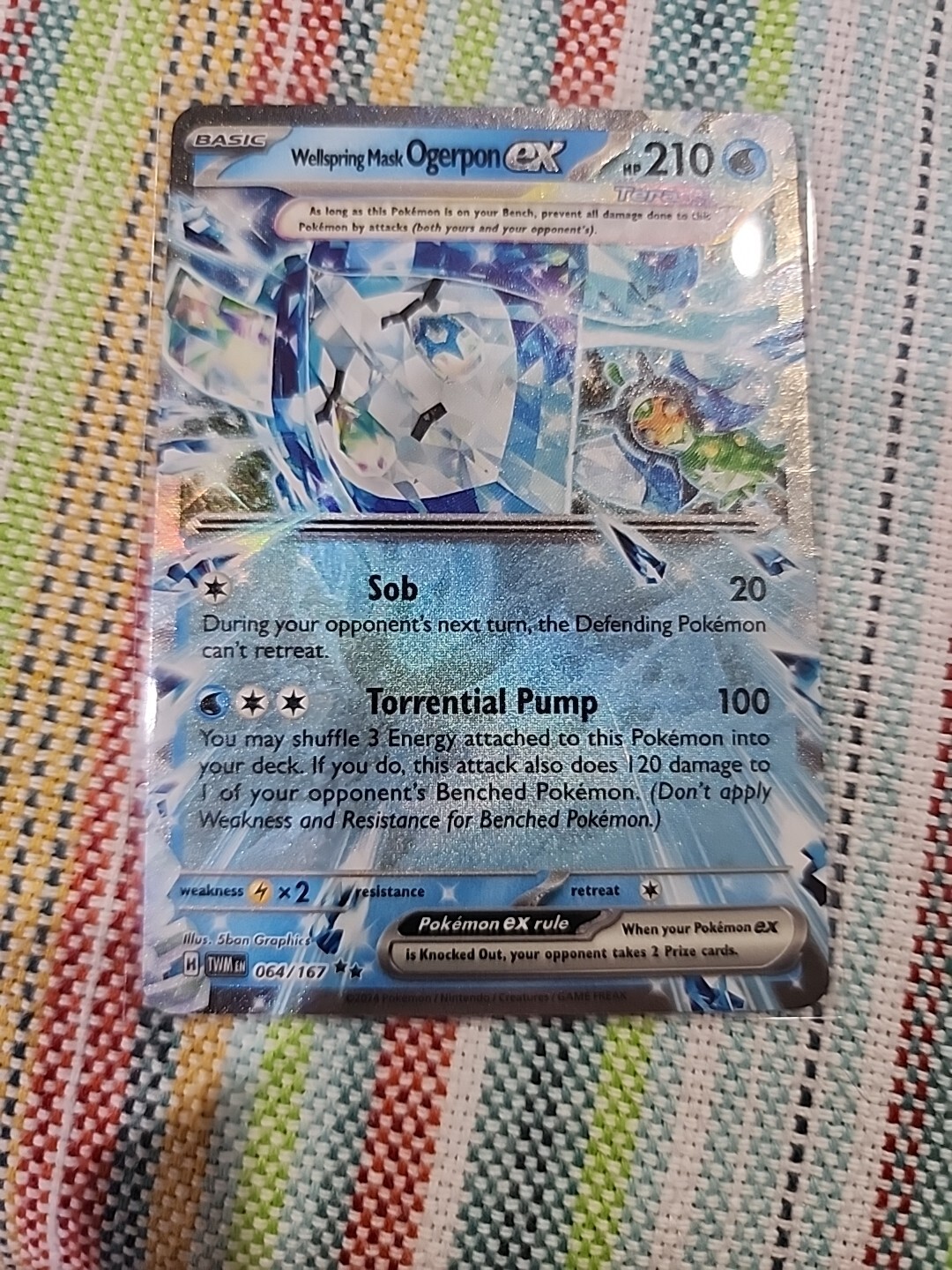 Wellspring Mask Ogerpon ex 064/167 Twilight Masquerade Double Rare Pokemon NM