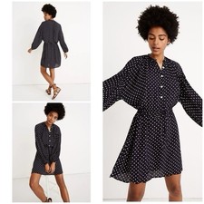 Madewell x Christy Dawn Navy Polkadot Bonnie Mini Dress Sz XL