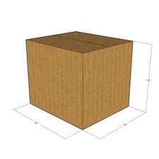 5 16x14x14 Kraft Brown Corrugated Shipping Boxes 32 ECT Single-Wall New