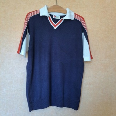 Kings Road Sears Strick Polo Shirt Mod Retro Vintage 70er Tennis USA Herren Large