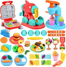 3-in-1 Play Dough Kitchen Set Ice Cream Spaghetti Burger Fast/Free Shipping