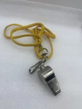 Safe T Gard Whistle W/ Cork Ball Metal Plated Brass Sports Coach Whistle AG