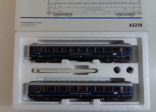 Märklin H0 42219 Juego de vagones de tren rápido Loreley 2 piezas de DB en EMBALAJE ORIGINAL BH4710 | Condition: Gebraucht