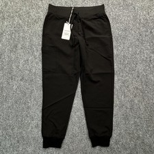 Mandala Pants Womens Petite Small Black High Waist Jogger Scrub Equa-Tek