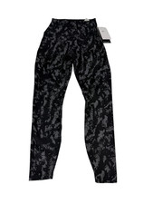 Nike One Womens High Rise 7/8 Printed Leggings Black Gray New Size M FZ3229-010