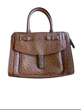 Guess Brand Kingsley Ostrich Brown Girlfriend Handbag Excellent Condition