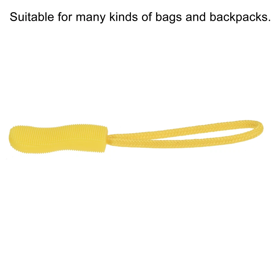 20 x Tiradores de Cremallera Tire Cabeza Manija Repuesto Pestaña Etiquetas Cable Extensión Amarillo Foto 4 de 4