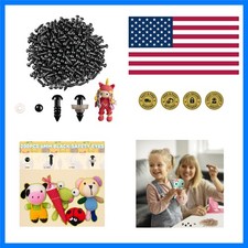 400pcs 6mm Black Safety Eyes with Washers for Crochet Amigurumi Plastic Cra...