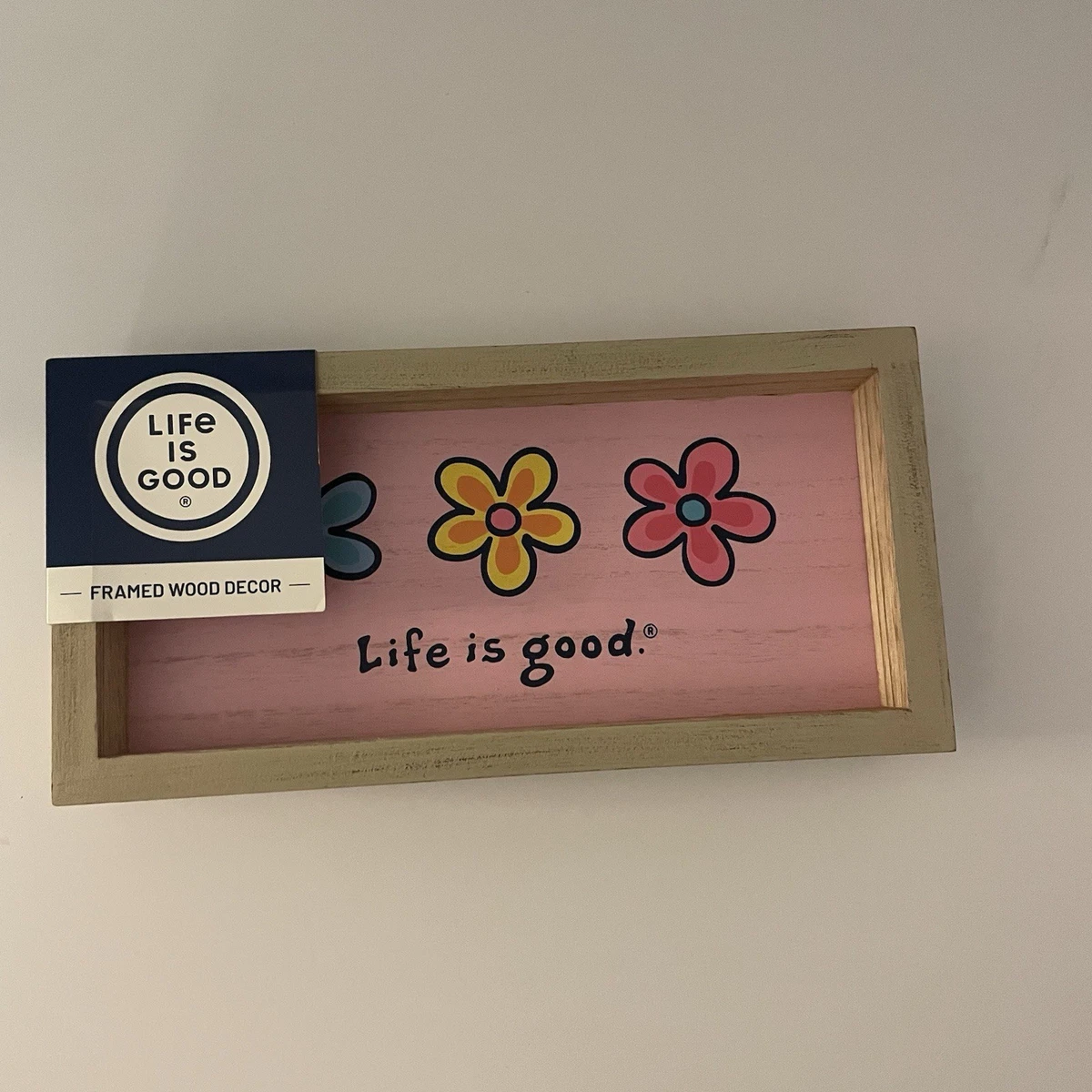 Pancarte Bois Vintage "Life Is Good, God Is Greater" - Fait Main Rustique - USA