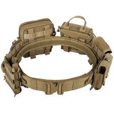 Tactical Battle Belt with Pouches Accessories Law Enforcement Duty Belts Comb...