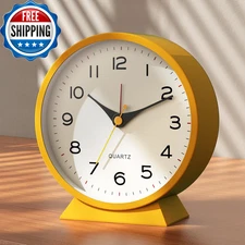  4.5Analog Alarm Clock Small Retro Desk Clock Battery Operated Slient...