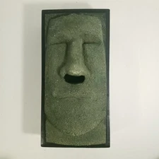 Vintage Moai Tissue Kleenex Box Holder Cover Easter Island Head Tiki Rotary Hero
