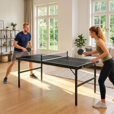 5ft Mini Tischtennisplatte, klappbare Tischtennisplatte mit Netz