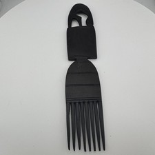 Vintage Carved Dark Wood Hair Pick Comb African Style Figural Folk Art