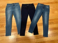 Lot Of 3 Curve Appeal Jeans Tummy Tucking Skinny Mid Rise Stretch Size 6/28 EUC