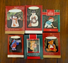 Lot of 6 Assorted Hallmark Christmas Ornaments. New in Box!