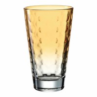 Leonardo Trinkglas Optic, Becher, Wasserglas, Kalk-Natron Glas, Apricot, 300 Ml