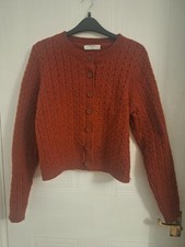 Primark burnt orange/red cardigan, button front, knitted, size M. used, fair