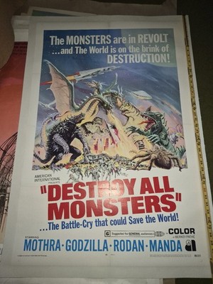 Destroy All Monsters (1969) Original 1-Sheet 27x41 NSS 69/217 Godzilla