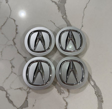 4x Acura Silver-chrome Wheel Center Hub Caps Logo Emblem Oem 69mm2.71