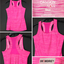 Danskin Active Sport Girls Small 32in Bust Bright Pink Racerback Dri-More Tank