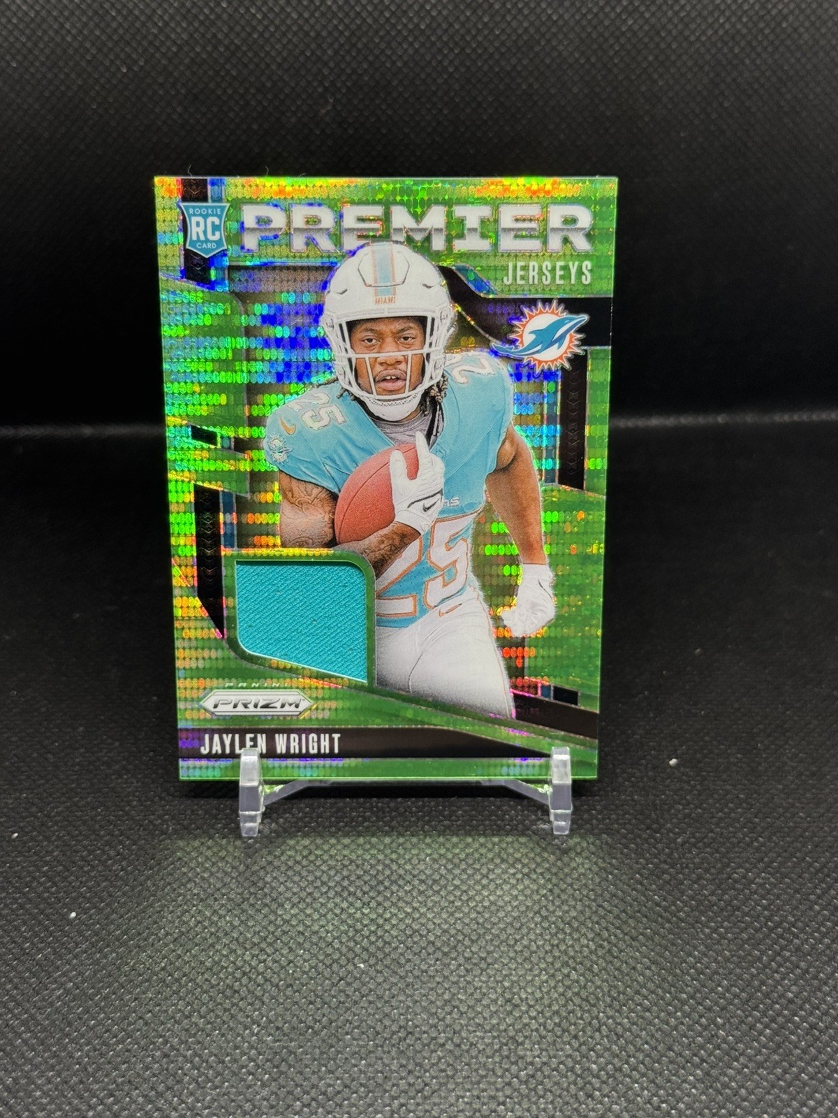 2024 Prizm Premier Jerseys Jaylen Wright #PJ-JWT Neon Green Pulsar  MEM, RC