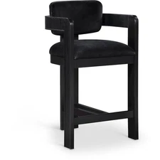 Sacha Black Velvet Stool