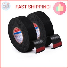 ZZJMCH 2 Rolls Black Wire Harness Cloth Tape, Speaker Wiring Harness Cloth Tape,