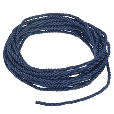 5 Yards Soft Twisted Rope Trim, 3mm Navy Blue Polyester Cord for DIY Craft