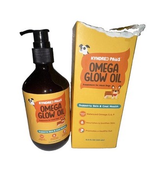 Kindred Paws Omega Glow Oil 8.5 fl oz New Damaged Box Unopened Bottle