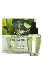 Bath Body Works Fragrance Refill Bulb 2 Pack White Tea & Sage
