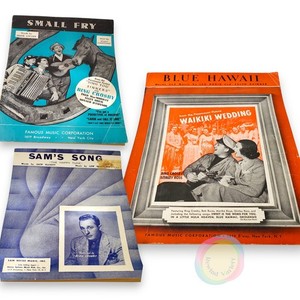 3 Vintage Bing Crosby Sheet Music Lot 1937 Blue Hawaii Small Fry 1950 Ukulele