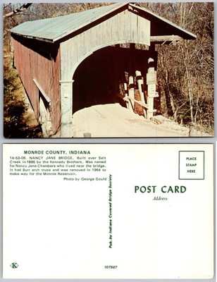 Nancy Jane Bridge Monroe County Indiana Postcard