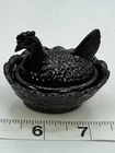Boyd Glass Slag Miniature Hen on Nest Salt - S27