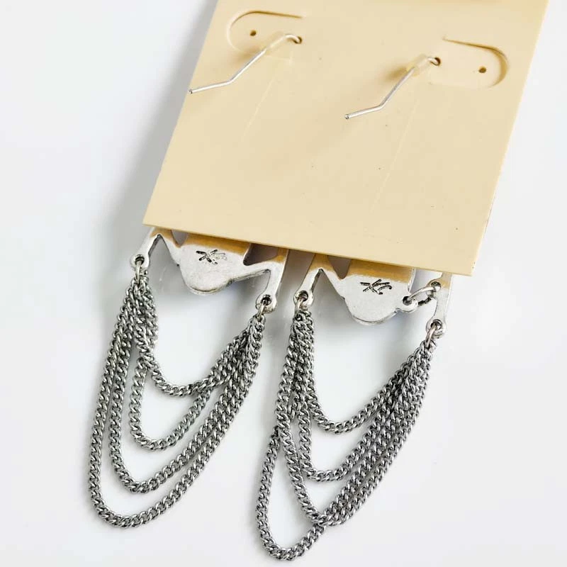 Kenneth Cole Tassel Statement Drop Earrings Retro Women Party Vacation Jewelry - Image 3 of 4