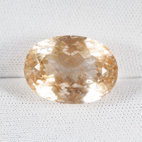 15.31 ct RARE KIND OF UNTREATED NATURAL GOLDEN RUTILE TOPAZ Oval See Vdo CL - Bild 1 von 2