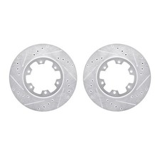 Dynamic Friction Company 7002-67043 Brake Rotors   Drilled & Slotted   Silver