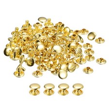 100 Sets Leather Rivets, 12x8mm Double Cap Rivets, Gold Tone