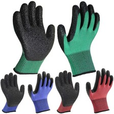 3 Pairs Gardening Gloves Ultra-Grip Work Gloves Non-Slip Latex Coated Colourful