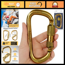 Heavy Duty 45KN Twist Lock Steel Carabiner - Auto Locking Climbing Gear for Rapp