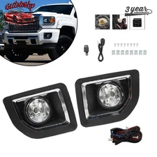 Fog Lights For 2015 2016 2017 2018 2019 GMC Sierra 2500HD 3500HD w/Wiring Kits
