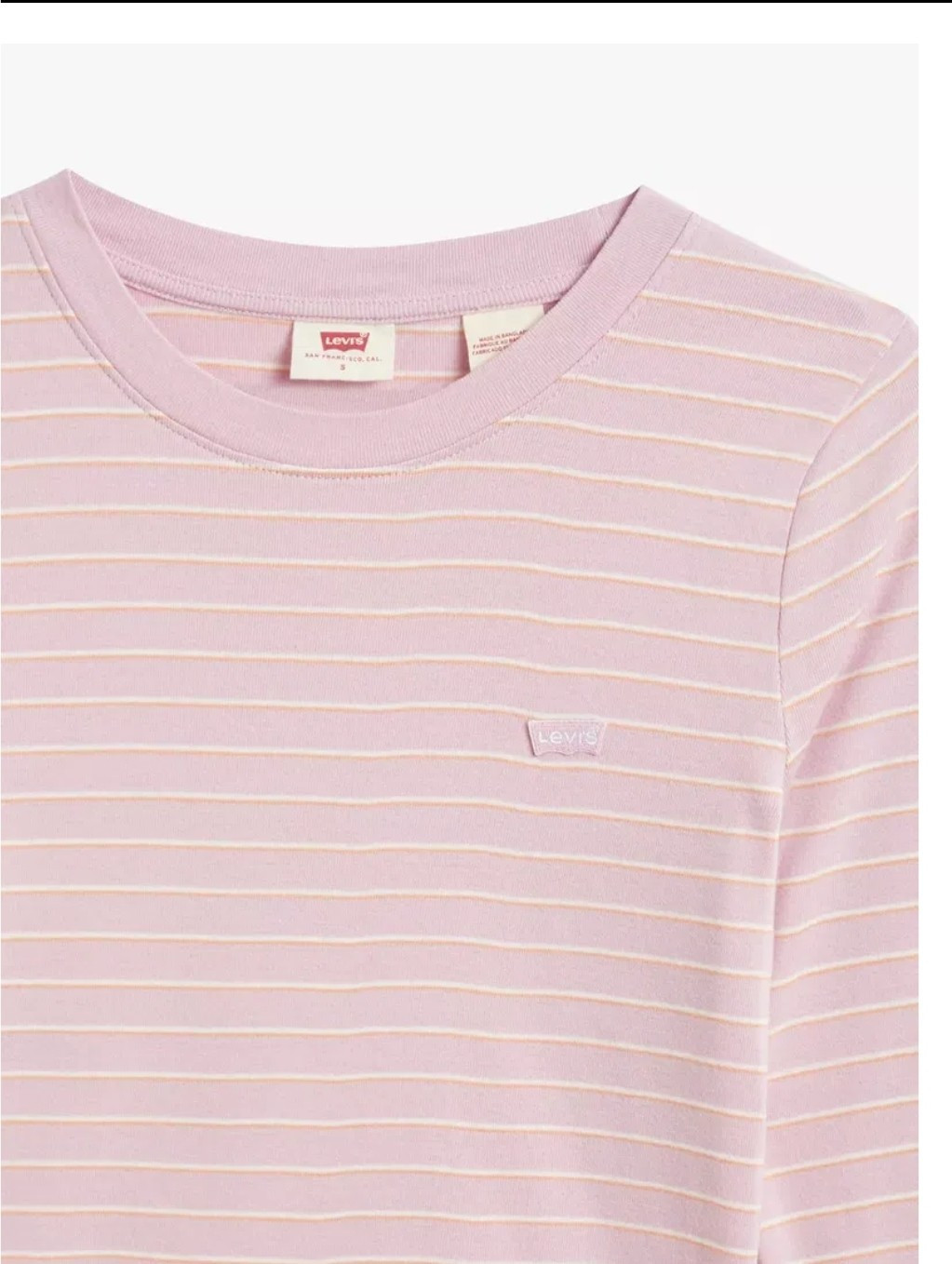 Camiseta Levis Plus Manga Larga Rayas 3X Salmón