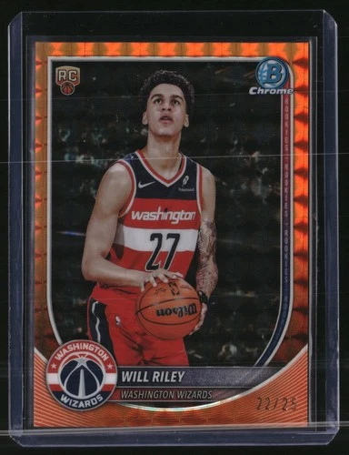 2025-26 Bowman #BCV-21 Will Riley Chrome Orange Geometric #/25