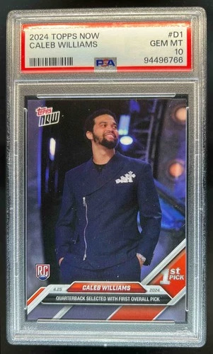 2024 Topps NOW Caleb Williams 1st Pick Rookie RC #D1 PSA 10 Gem Mint Bears