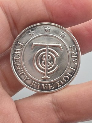 Tiffany & Co Rare Twenty Five Dollars STERLING Silver Medal 