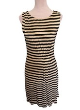 LOFT Women Black Ivory Casual Career Sleeveless Dress Size Small