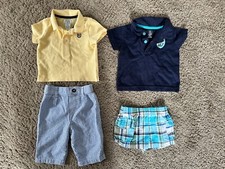 CHAPS POLO JUST ONE YOU CARTERS Boys shirts shorts SETS TOTAL 4 PC size 3M